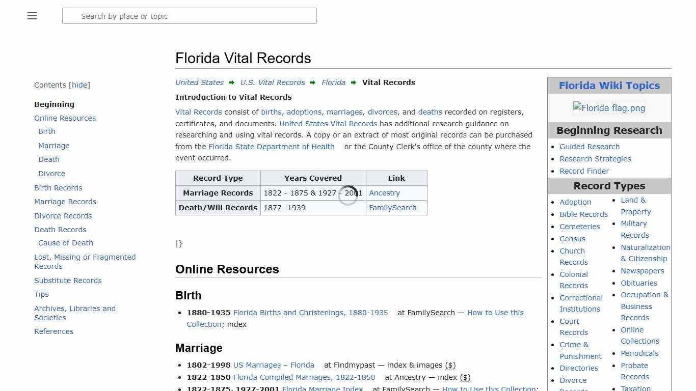 Florida Vital Records • FamilySearch